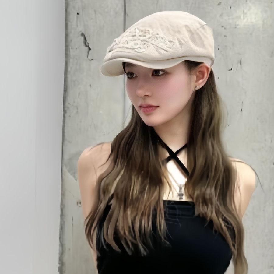 Korean Retro Old Edging Letter Beret Fashion Painter Hat Newsboy Hat Forward Hat