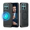 Магнитный чехол для телефона из ПУ с узором под коровью кожу для Motorola Signature Edge 70 60 Pro Fusion Plus G86 G06 Power G56 Зарядное устройство Кожаный чехол