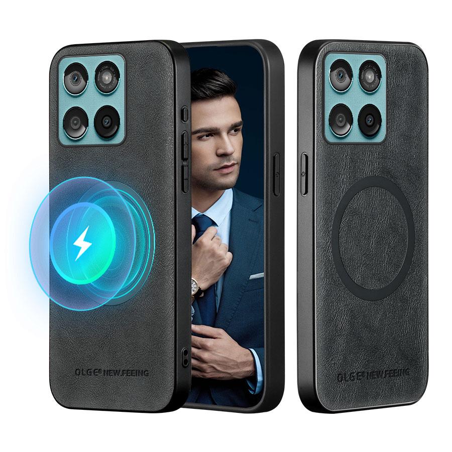 Магнитный чехол для телефона из ПУ с узором под коровью кожу для Motorola Signature Edge 70 60 Pro Fusion Plus G86 G06 Power G56 Зарядное устройство Кожаный чехол