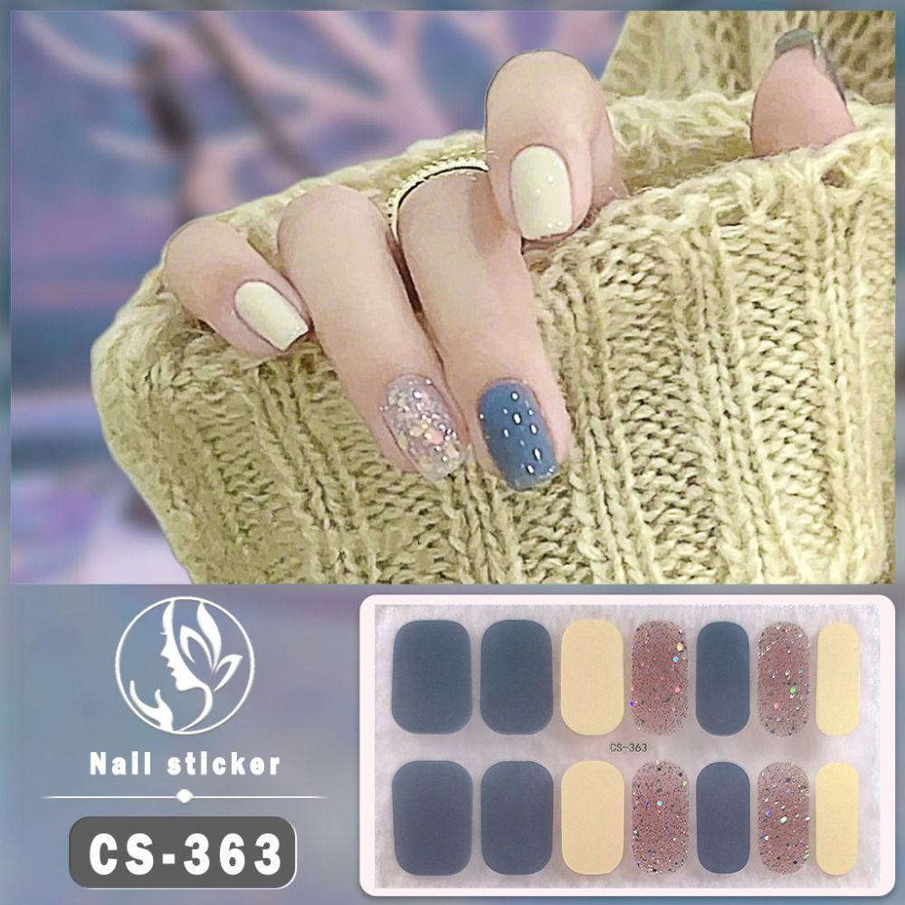 14 насадок, самоклеящиеся полоски для гель-лака для ногтей, фольга, гель, полные обертывания для ногтей, изготовление ногтей своими руками