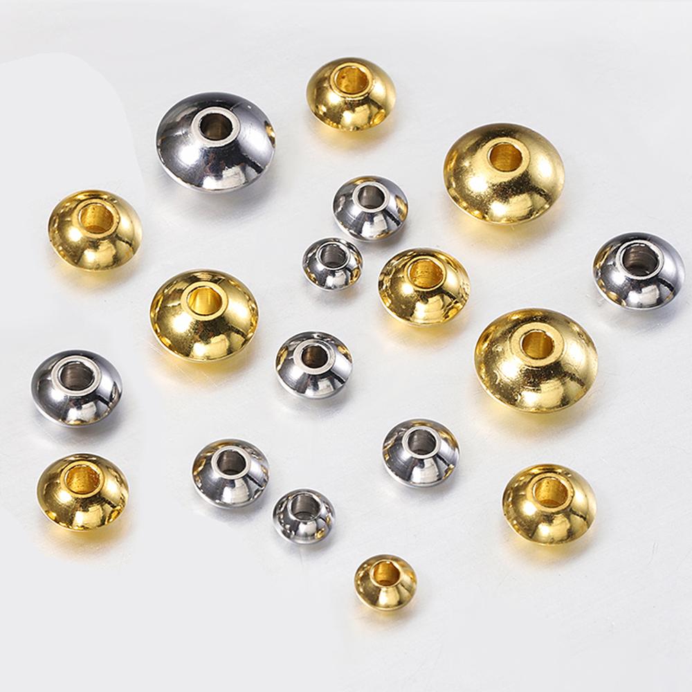 20pcs Gold Color Stainless Steel Abacus Beads for DIY Necklace Jewelry Making Stopper Spacer Beads Crimp End Beads Wholesale