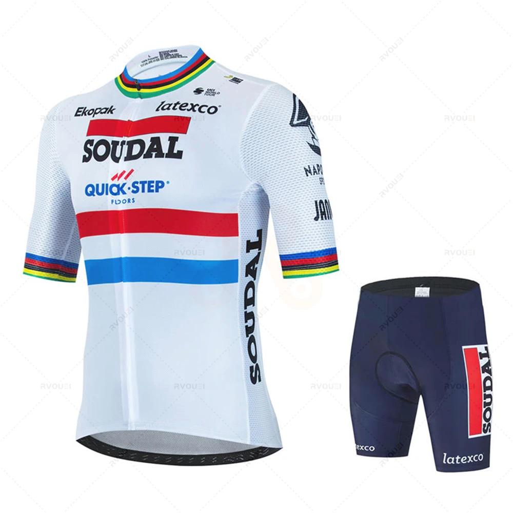 2026 Lidl Soudal Quick Step Летняя Велосипедная Майка Mtb С Коротким Рукавом Велосипедный Комплект Комплект Велосипедных Шорт MTB Ropa Ciclismo Велосипедные Рубашки Maillot