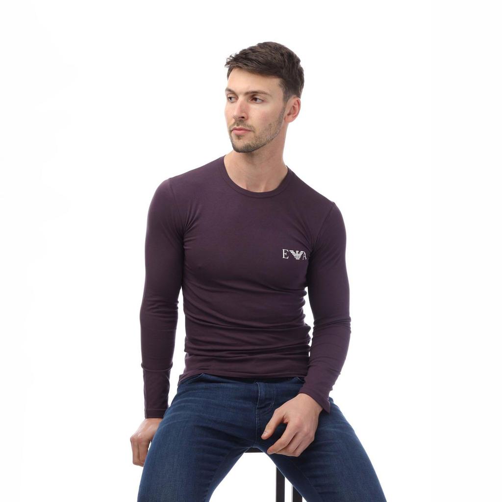 Emporio Armani Mens Mock Neck Fitted Lounge Top