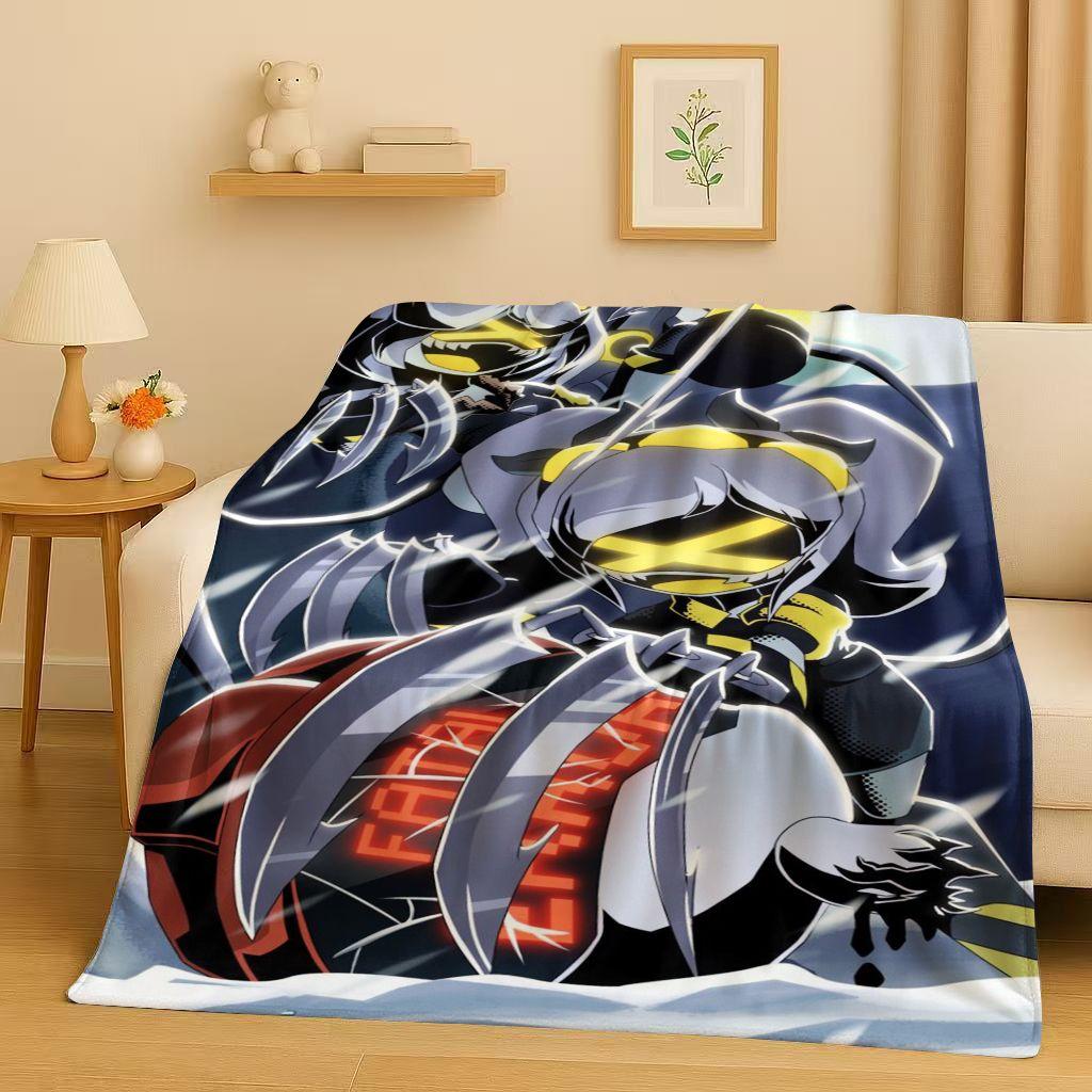 HD Cartoon Murder Drones V Uzi J Robot Flannel Blanket,Ultra Soft Warm Plush Throw for Home Bedroom Bed Sofa Cover Picnic Kids