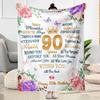 1pc 90th Birthday Celebration blanket Soft and Warm for Sofa Office Camping Travel Livingroom Great Gift for Friends and Family Comfortable