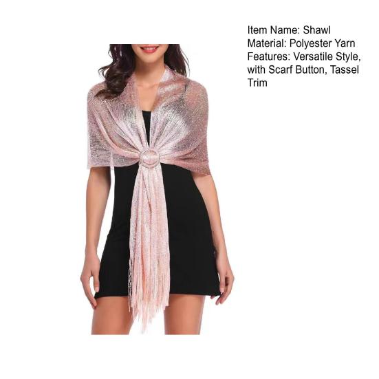 Женские блестящие шаль из металлической проволоки, шарфы для подружек невесты, накидки с пуговицами для шарфа, аксессуары для свадебной вечеринки