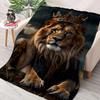 Плед на тему "Львиная Корона" для дивана или кровати Декоративные пледы с 3D-рисунком Уютные мягкие пушистые пледы, подходящие для всех сезонов
