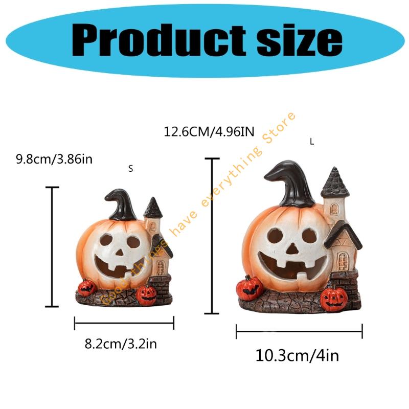 Halloween Miniature Pumpkin Figurines Resins Pumpkin Ornament Fairys Halloween Garden Adornment Miniature Landscape 55KF