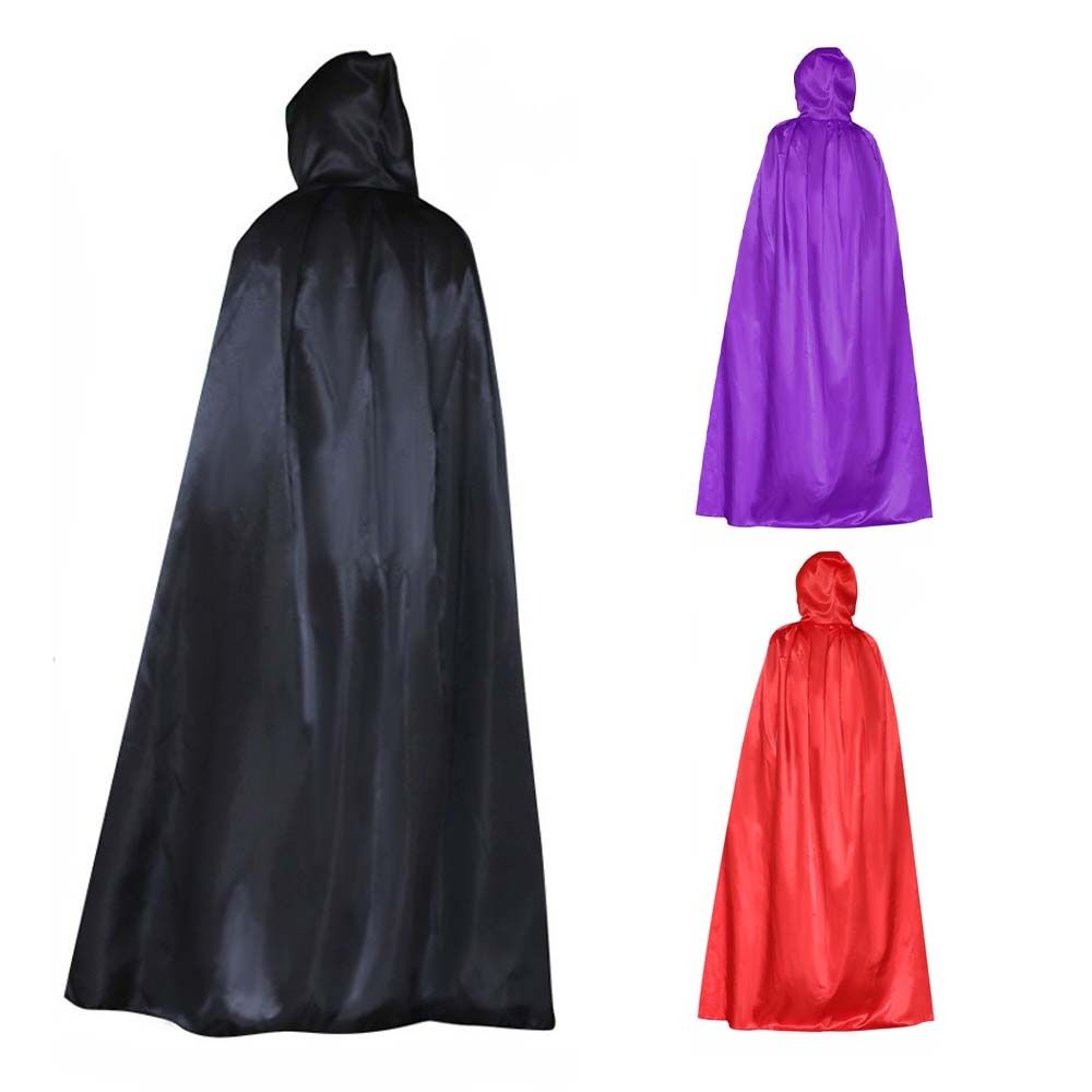 Mopping Halloween Cloak Solid Color Costume Cosplay Cape Reusable Witch's Cloak  Kid
