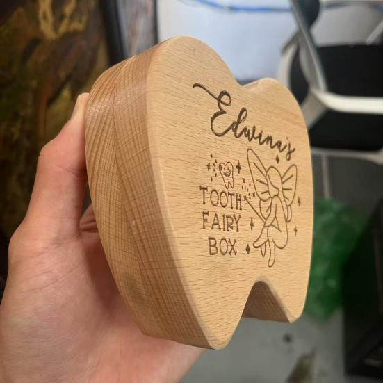 Деревянная коробочка для зубов Коробка для хранения молочных зубов Коробка для памятных вещей для детских зубов Витрина для зубов для детей Сохранение молочных зубов