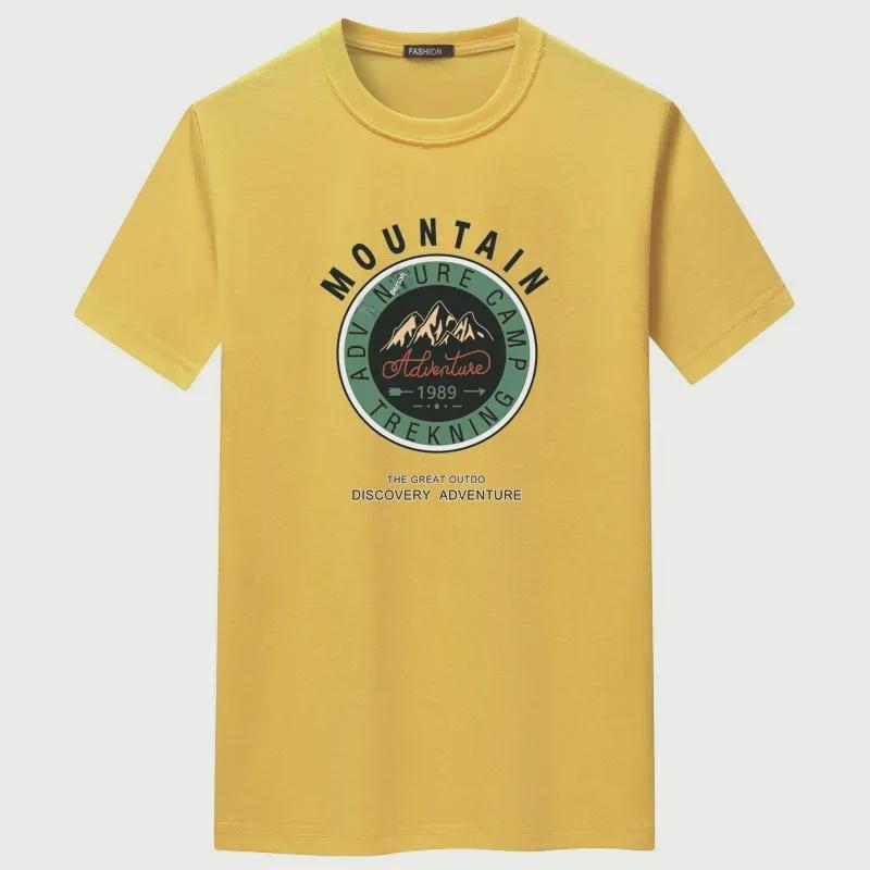 Мужская модная летняя футболка свободного кроя с принтом «Горы»