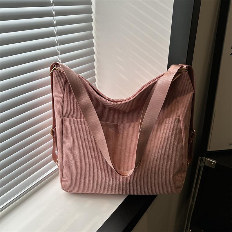 Street Fashion Large Capacity Nylon Tote Crossbody Bag For Women In Brown