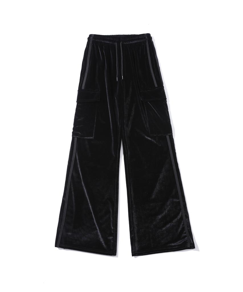 Sseochi410 Велюровые Брюки Карго Bootcut Черные