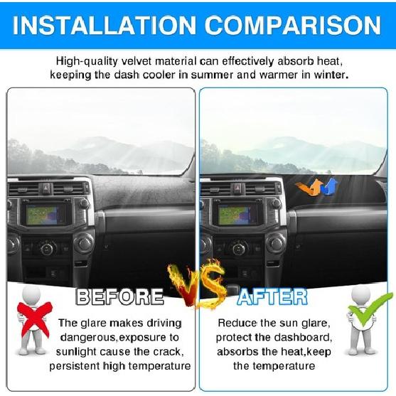 Для Toyota 4Runner 2010 2011 2012 2013 2014-2024 Черный коврик на приборную панель Чехол на приборную панель