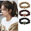Эластичная резинка Простой темперамент Однотонный Любовь Кольцо для волос Аксессуары для волос Высокий хвост Прочность для женщин