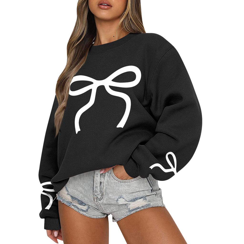 Women Tops Women's Long Sleeve Sweatshirt Casual Crewneck Loose Fit Pollover Fleece Tops