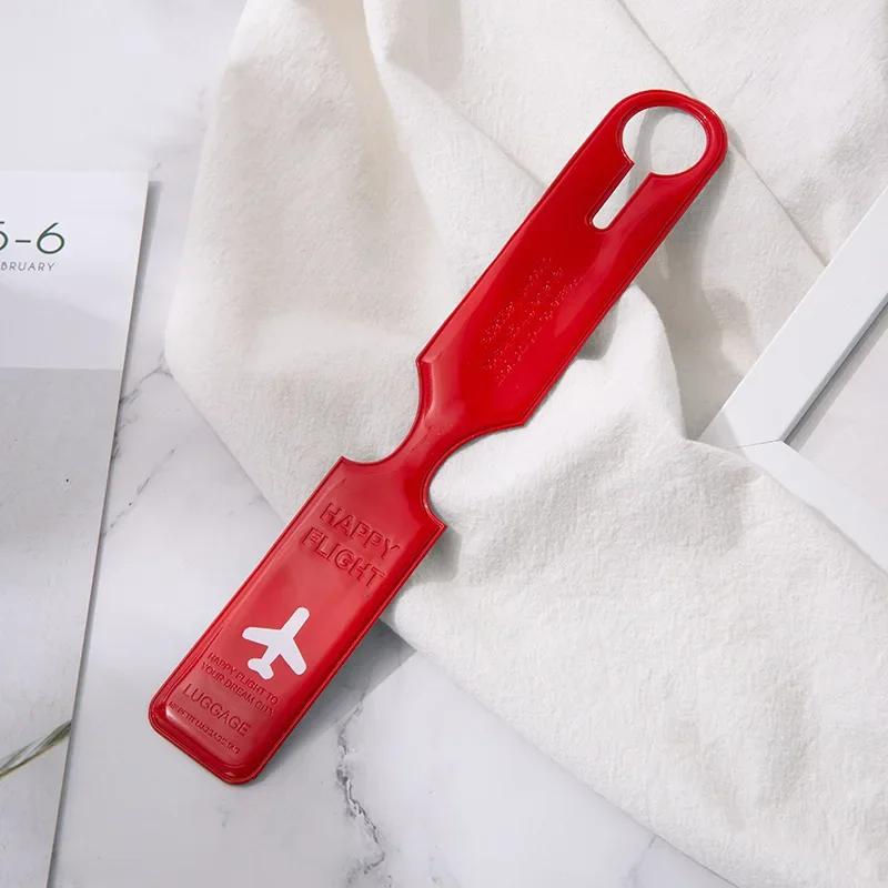 Багажная бирка из ПВХ-полоски, посадочный талон, портативный брелок для багажа, чехол для багажа, бирка с защитой от потери, идентификационная бирка, дорожные аксессуары