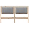 Upholstered Headboard in Brown 135 cm Solid Pine Wood