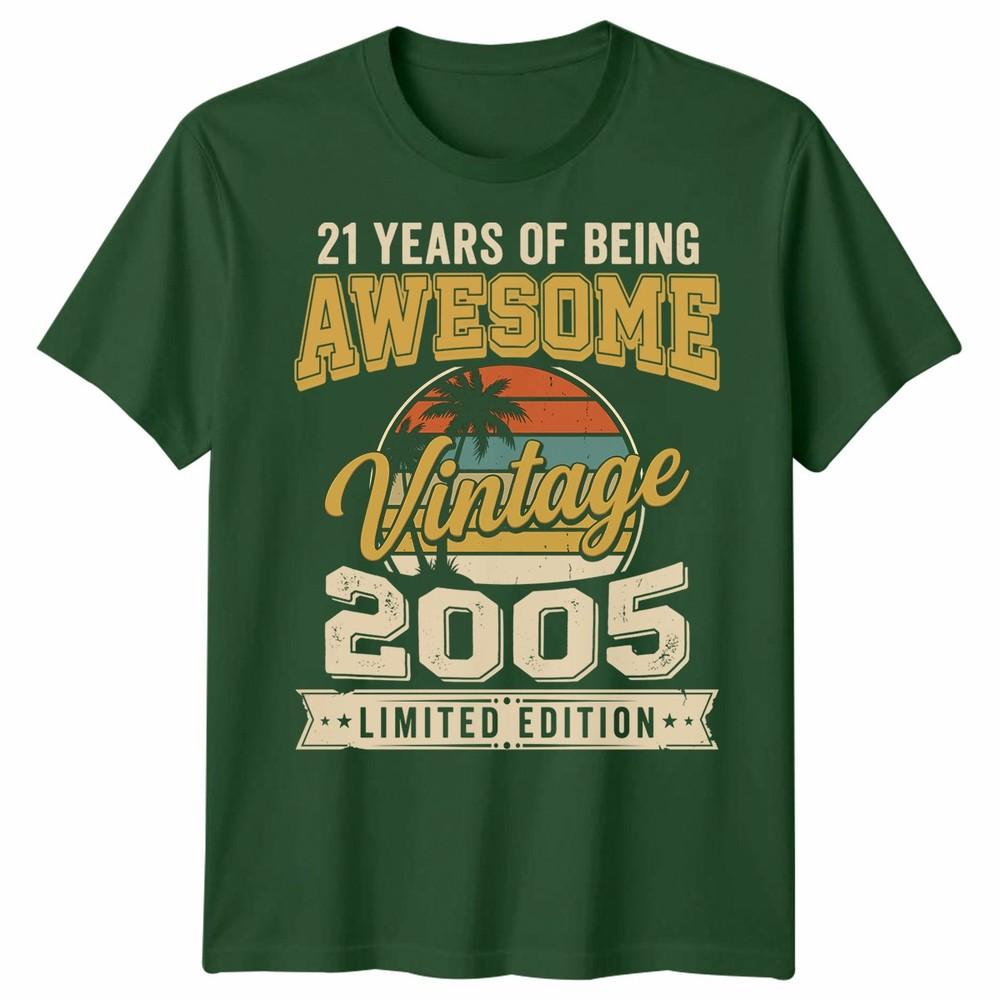 21st Birthday Vintage Unisex T Shirt 2005 Limited Edition Retro Gift Party