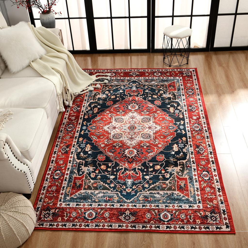 Persian-Style Crystal Velvet Carpet For Bedroom, Living Room And Sofa, Anti-Slip And Easy To Maintain, Home Decoration