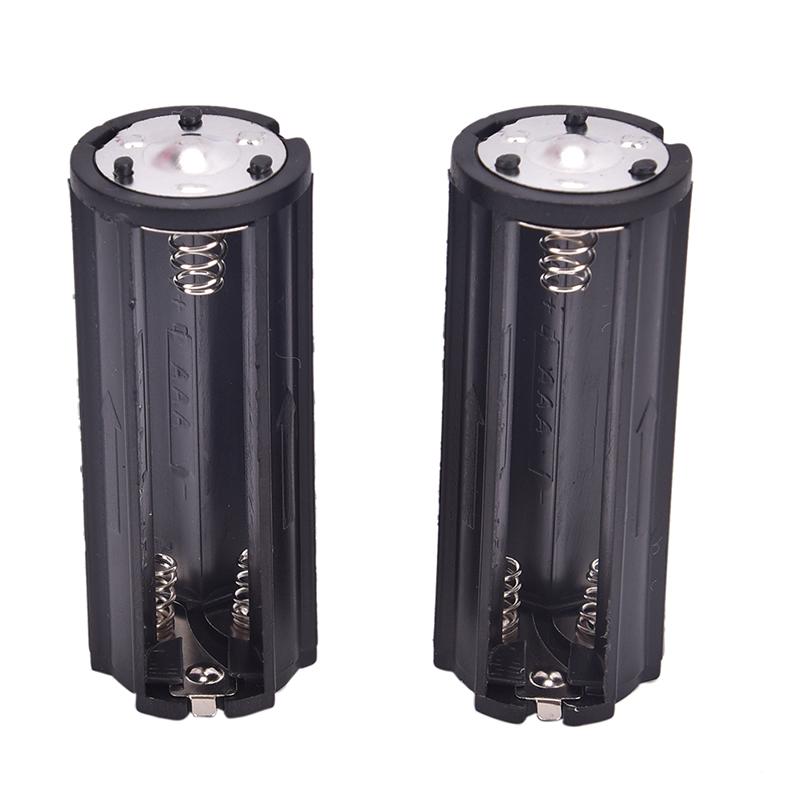 2Pcs Black Battery Holder For 3 X 1.5V Aaa Batteries Flashlight Torch