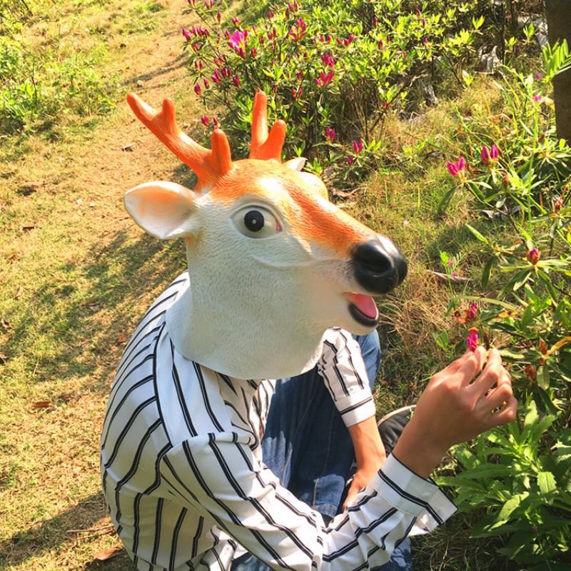 Halloween Animal Mask Giraffe Deer Head Party Performance