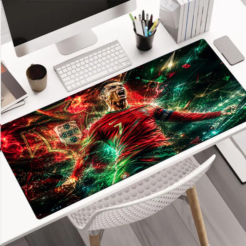 Игровой коврик для мыши Ronaldo's Fiery Celebration, резиновая основа, коврик для игрового стола, коврик для мыши для геймеров и офиса, игровой стол, легко моющийся коврик