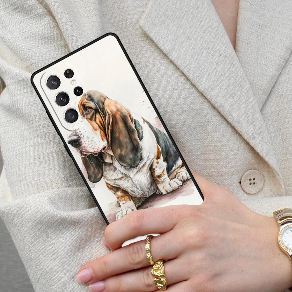 Cute Basset Hound Puppy Dog Cell Phone Case for Samsung Galaxy S26 Ultra S25 S24 S23 S22 S21 S20 Note10 Cover