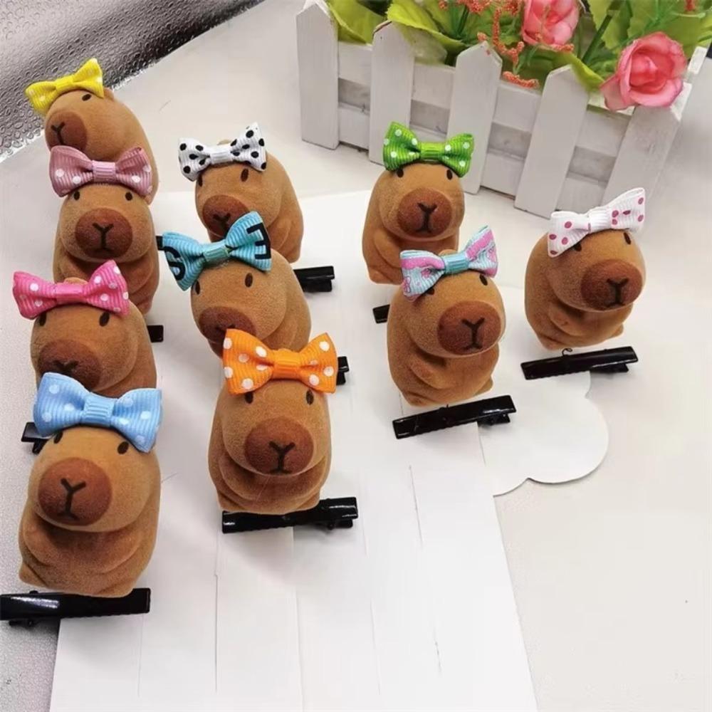 6pcs Cartoon Capybara Hair Accessories Kawaii Duckbill Clip Cute Hairpin Hair Styling