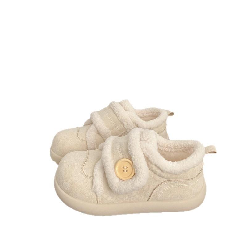 Флисовые хлопковые туфли Birkenstock на липучке новые зимние с толстой подошвой нескользящие теплые утепленные снегоступы