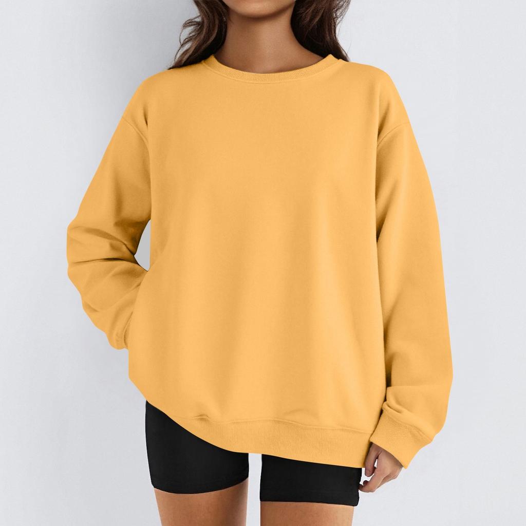 Женские зимние топы, женская толстовка с длинным рукавом, повседневная, с круглым вырезом, свободный крой, флисовые топы Pollover