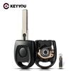 KEYYOU Корпус транпондерного ключа с чипом ID48 для VW Polo Golf для SEAT Ibiza Leon для SKODA Octavia С подсветкой и батарейкой Автомобильный ключ