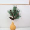 Christmas Berries Pine Picks Christmas Flowers Artificial Red Berry Pine Branches Long Faux Pine Stems with Pinecones for Xmas Tree Floral Arrangement