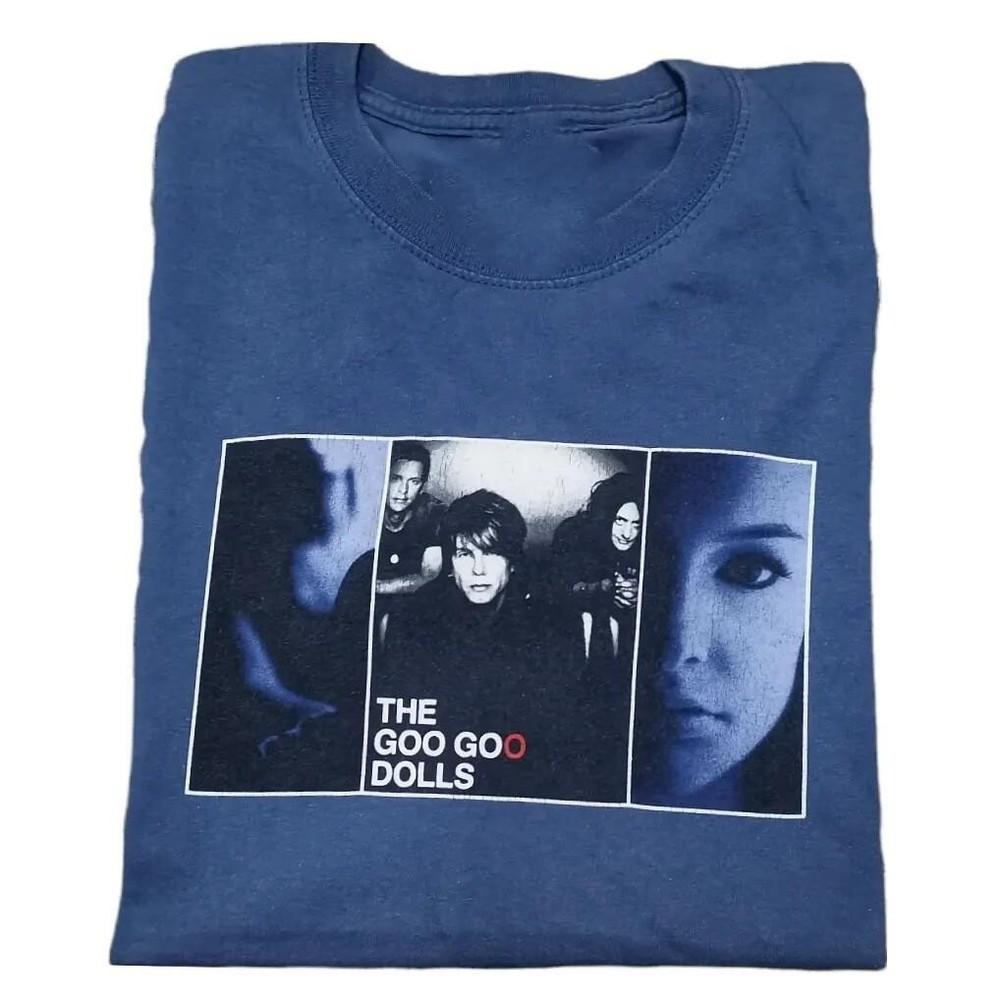 Винтажная унисекс футболка The Goo Goo Dolls из плотного хлопка, темно-синяя, полный размер
