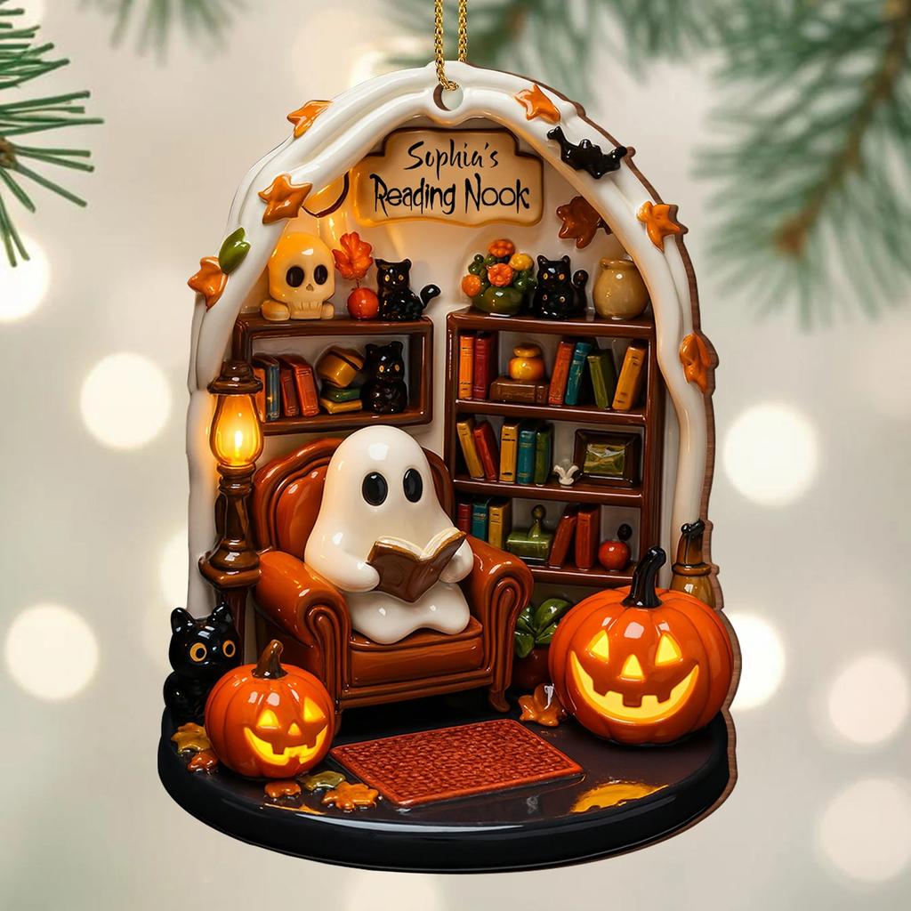 Read Halloween 2D Flat Acrylic Hanging Decoration Halloween Night Decoration Listing