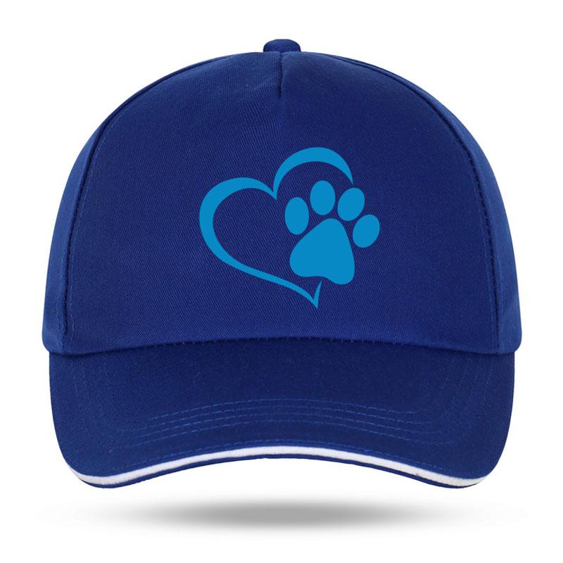 New Unisex Women Fashion Cute Dog Paw with Peach Heart Baseball Caps for Hip Hop Cotton Trucker Cap Bone Dad Hats