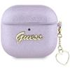 Guess Metallic Script Charm Case For      Airpods 4 Purple