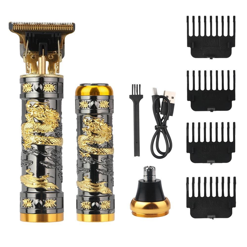 Профессиональная электробритва с Т-образным лезвием, машинка для стрижки волос, USB перезаряжаемая беспроводная бритва для бороды, триммер для носа и ушей, бритва, праздничный подарок для него