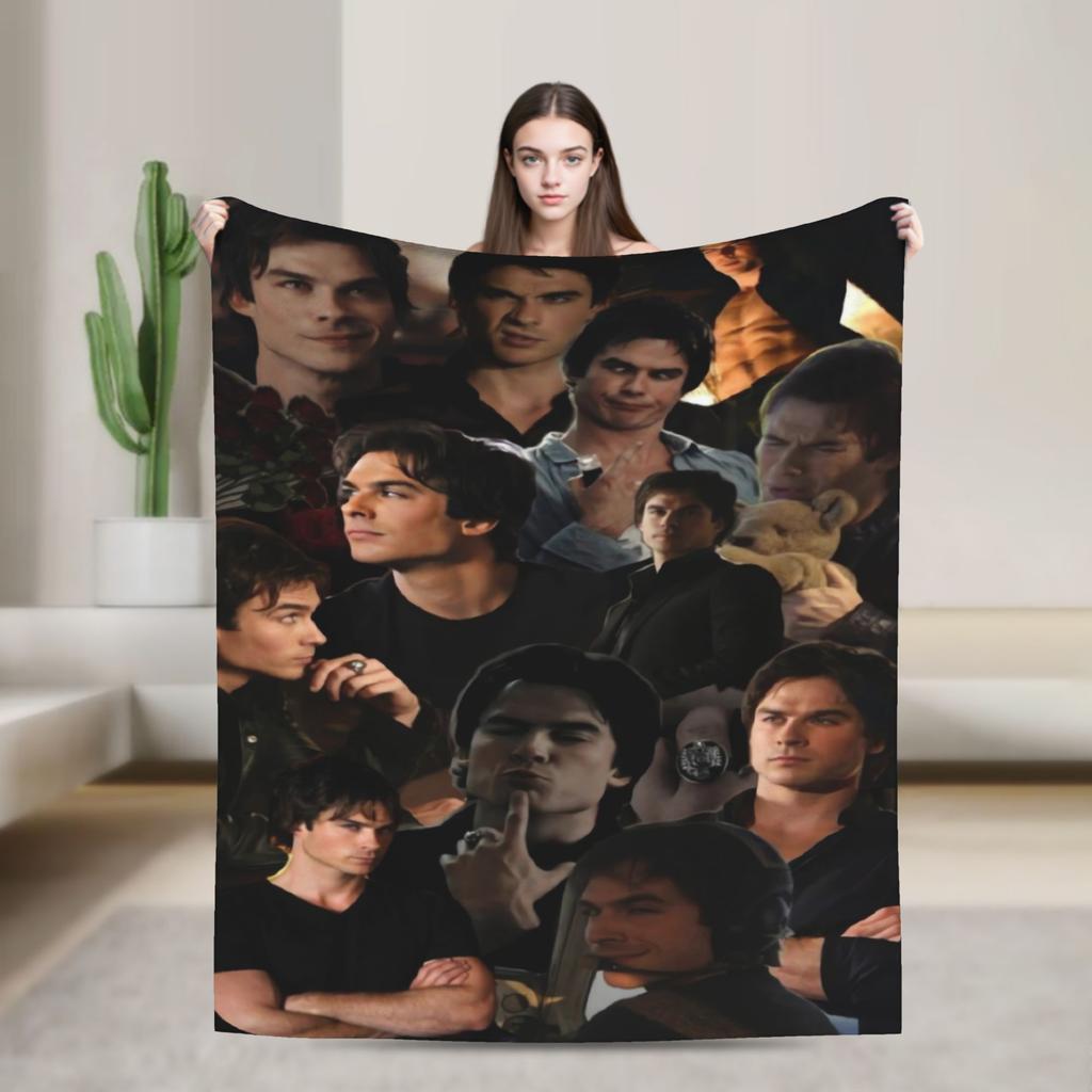 The Vampire Diaries Blankets Airplane Travel Flannel Bedding Throws For Living Room Soft Customized Quality Bedspread Present