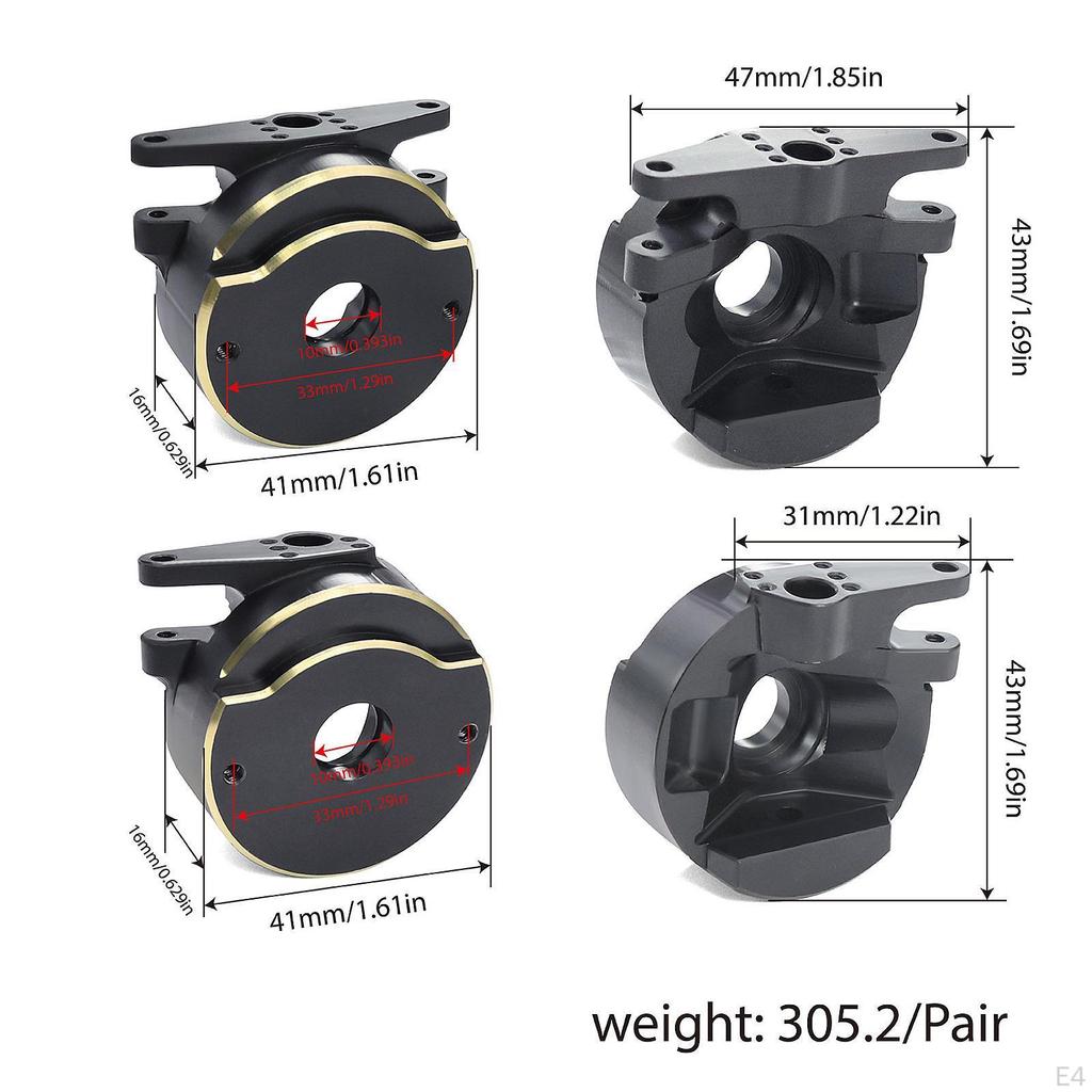 2 Pieces RC Brass Counterweight Axle Modification Metal Upgrade for 1/10