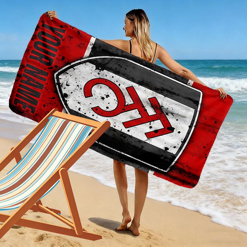 Custom Fulham Print Beach Towel, Large Soft Quick Dry Towel for Beach Camping Swimming