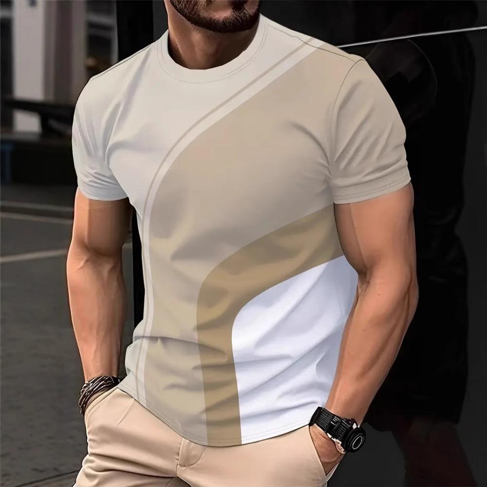 Летняя мужская простая повседневная свободная футболка модная с 3D-принтом персонализированная уличная с круглым вырезом с коротким рукавом мужская одежда