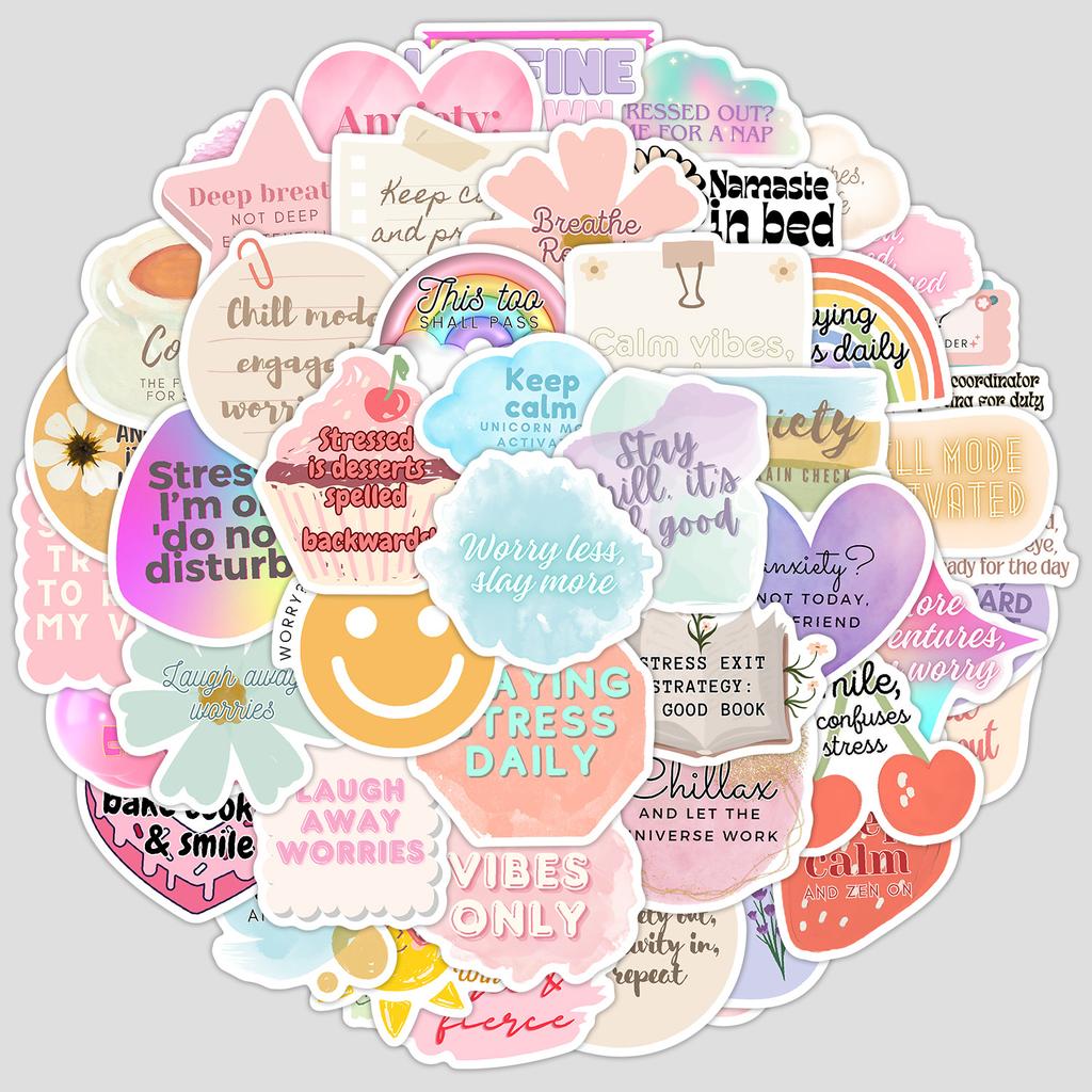 50 Motivational English Phrases Graffiti Stickers Water Cup Mobile Phone Computer Waterproof Decorative Stickers DIY Stickers