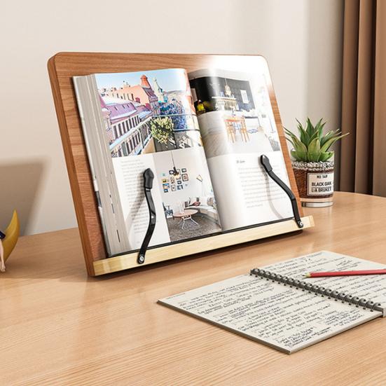 Деревянная подставка для книг 8 уровней регулируемый держатель для чтения с зажимом для страниц многофункциональный