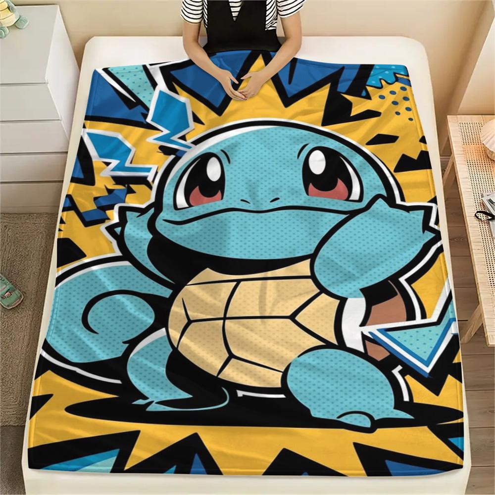 Squirtle Soft Print Flannel Blanket Comfortable for Sofa Bed Travel and Home.-TING