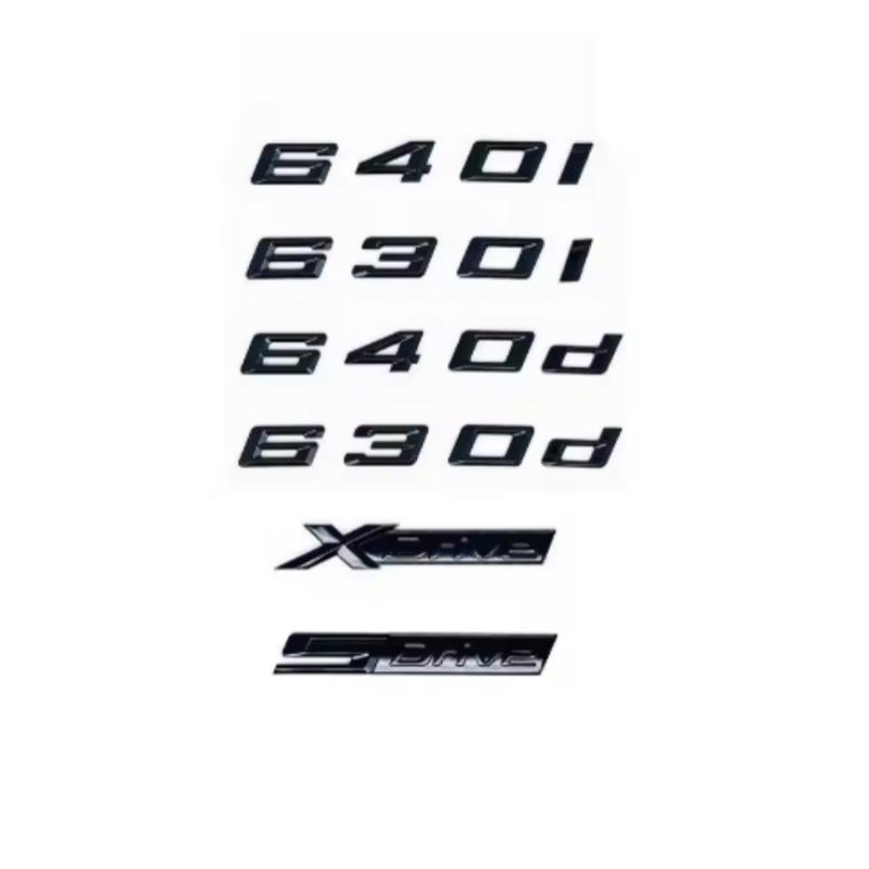 Глянцевый черный ABS буквенно-цифровой значок для BMW E63 E64 F06 F12 F13 G32 - 630i 630d 640i 640d XDrive SDrive - Ярко-серебристый автомобильный эмблема yk2