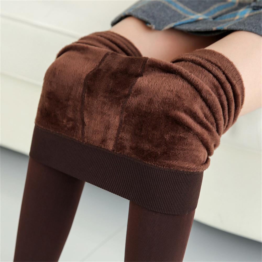 Women Winter Leggings Warm Leggings High Waist Solid Color Velvet Women Thickened Velvet Leggings Stretchy Black Leggings