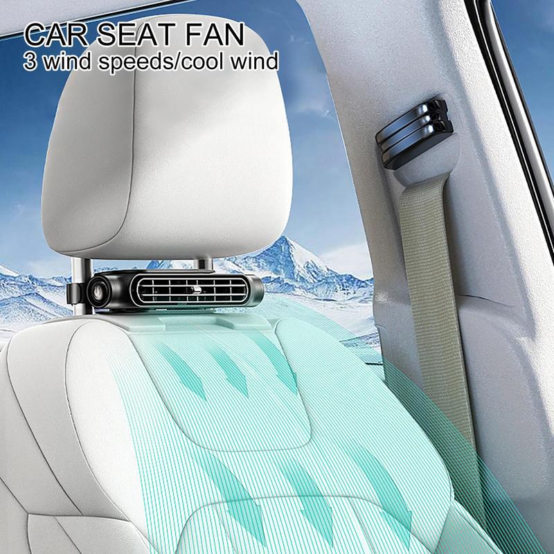 Portable Fan For Car 3 Wind Speed Car Headrest Fan Car Seat Cooling Fan Powerful Cooling Car Fans Backseat Car Fan For Most