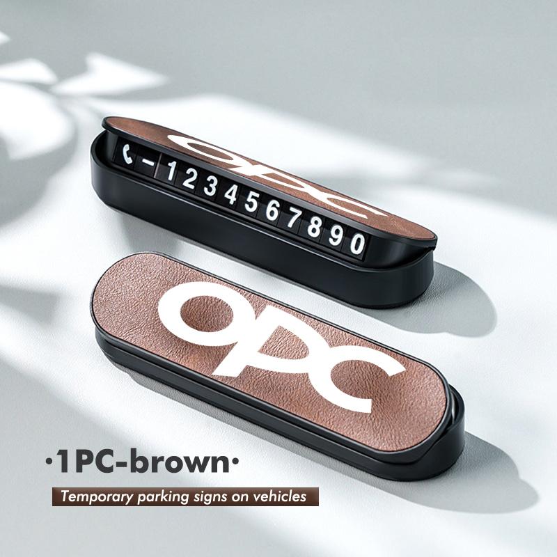 ZZTJ9 Suede Car Phone Number Plate Temporary Parking Card Stop Sign For Opel OPC Astra J H G K Insignia Corsa D B E Mokka Meriva
