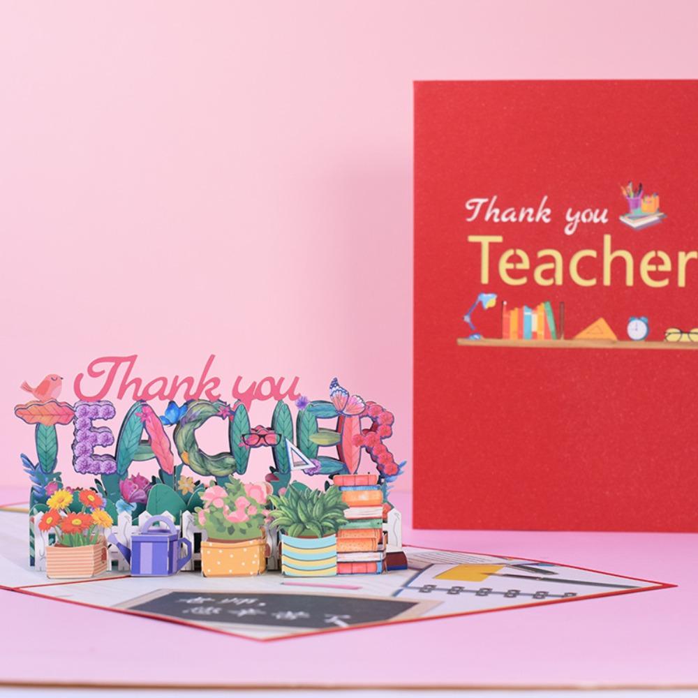 For Mom&Wife Mother's Day Teacher's Day Flower Greeting Cards Pop Up Blessing Card 3D Bouquet Card